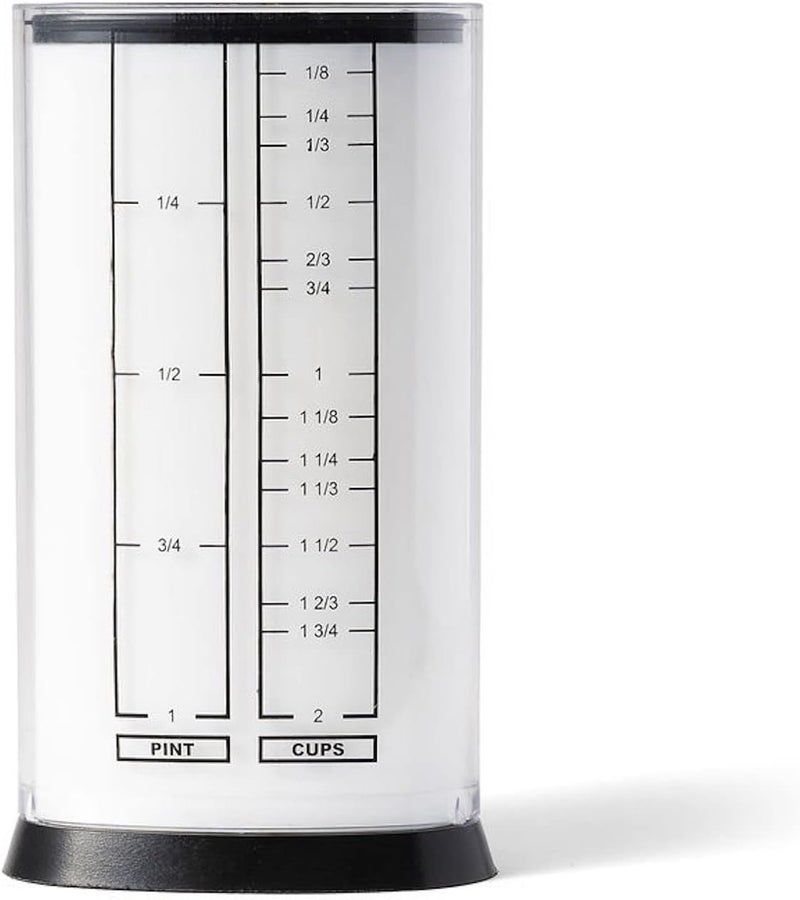 kitchen art 2 Cup Tri Adjust A-Cup, Easy Pour Measuring Cup, 3.25x3.25x6", Black/White - Image 1